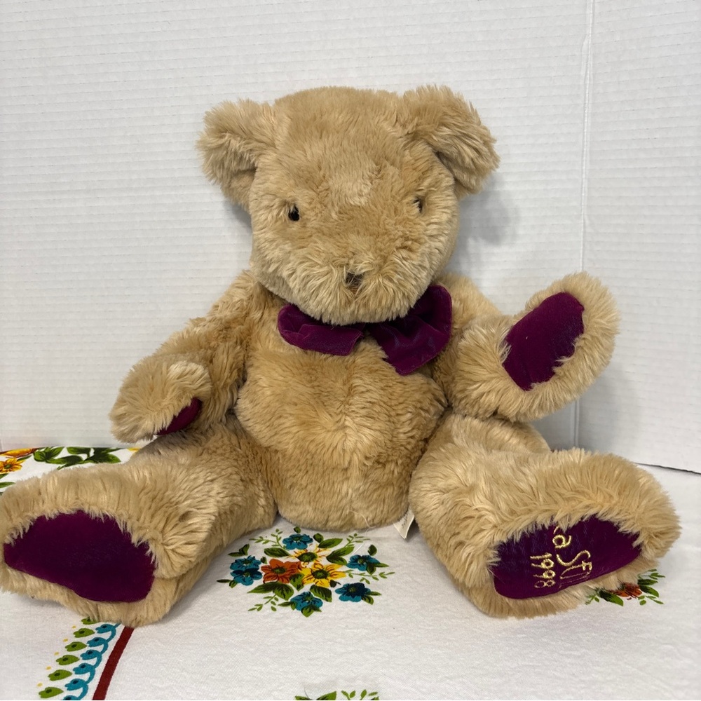 La Senza 1998 Strauss Hand Puppet Bear Plush Retired 17” Faux fur & Velvet